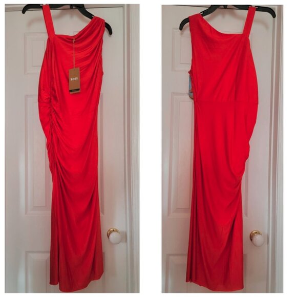 BOSS Eperla Asymmetric Neck Cocktail Dress, Size M, NWT - Picture 4 of 16